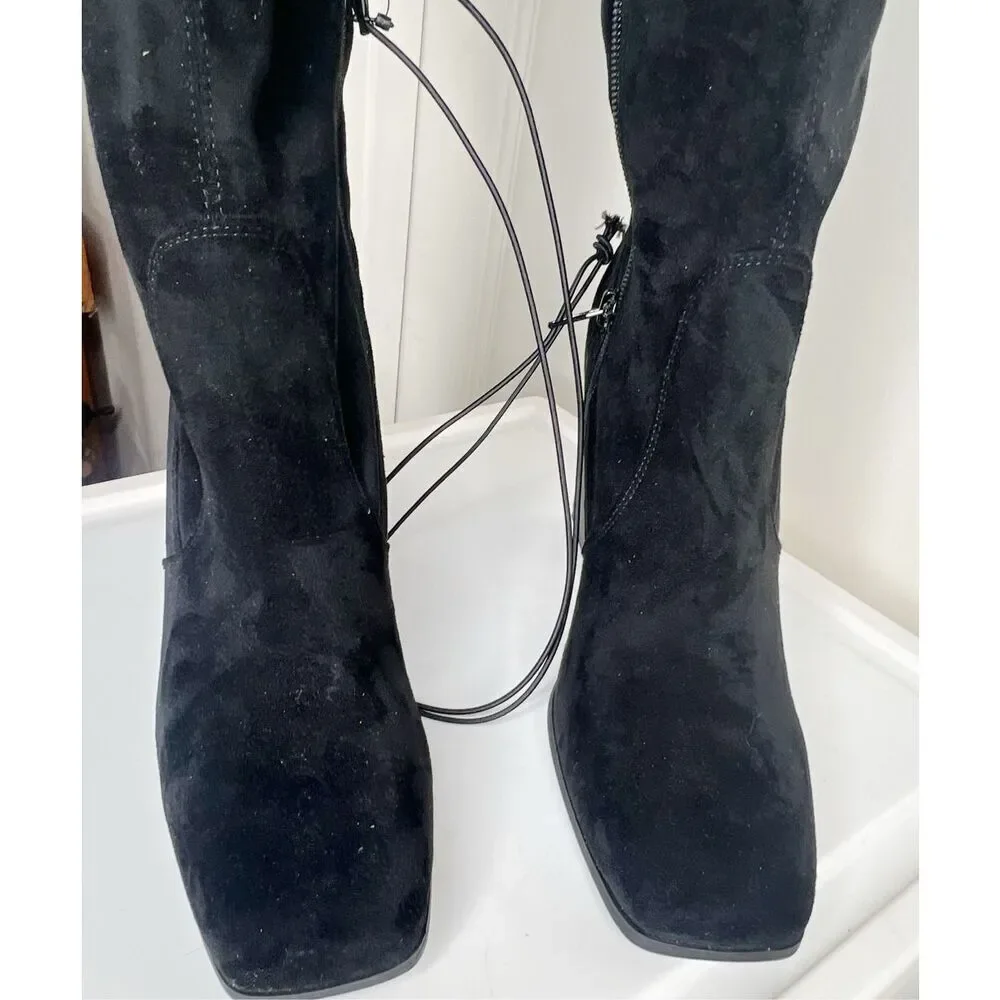 Forever 21 Wide Fit Over The knee Faux Suede Boots New Size 7W